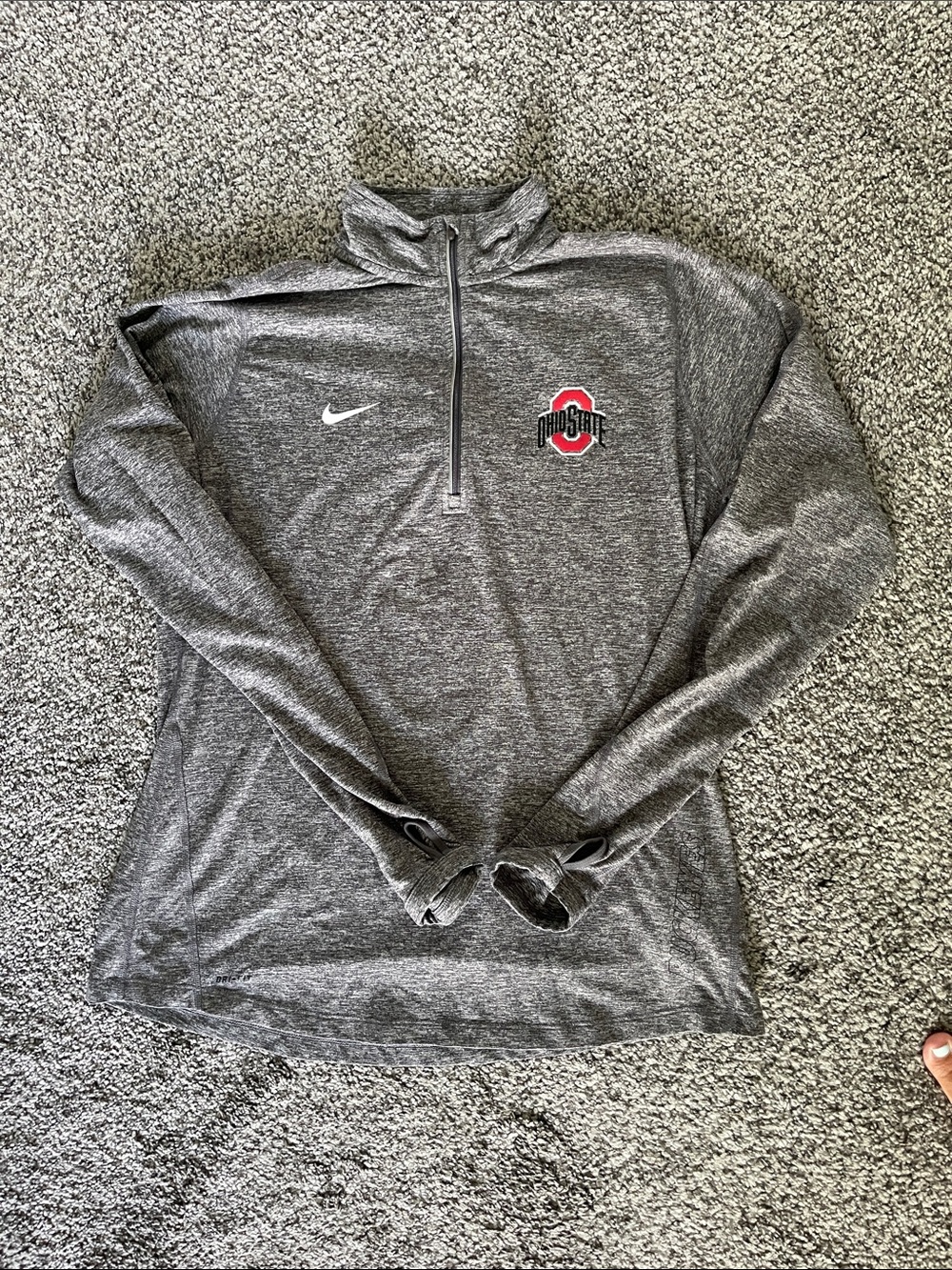 Nike Heather Gray Ohio State 1/4 Zip Pullover